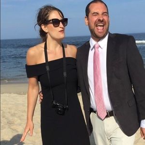 Reformation midi off the shoulder dress